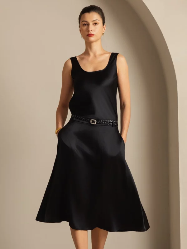 Women's 19Momme Silk Sleeveless U Neck Satin Tank Top - Image 7