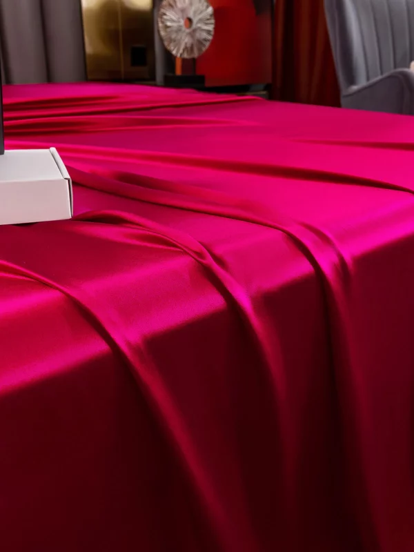 25Momme 4Pcs 100% mulberry Silk bedding Set Fitted&Flat Sheets+2x Pillowcases - Image 13