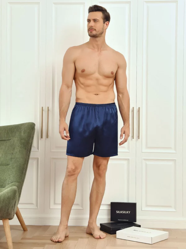 100% mulberry Silk men's Lounge Shorts - Image 5
