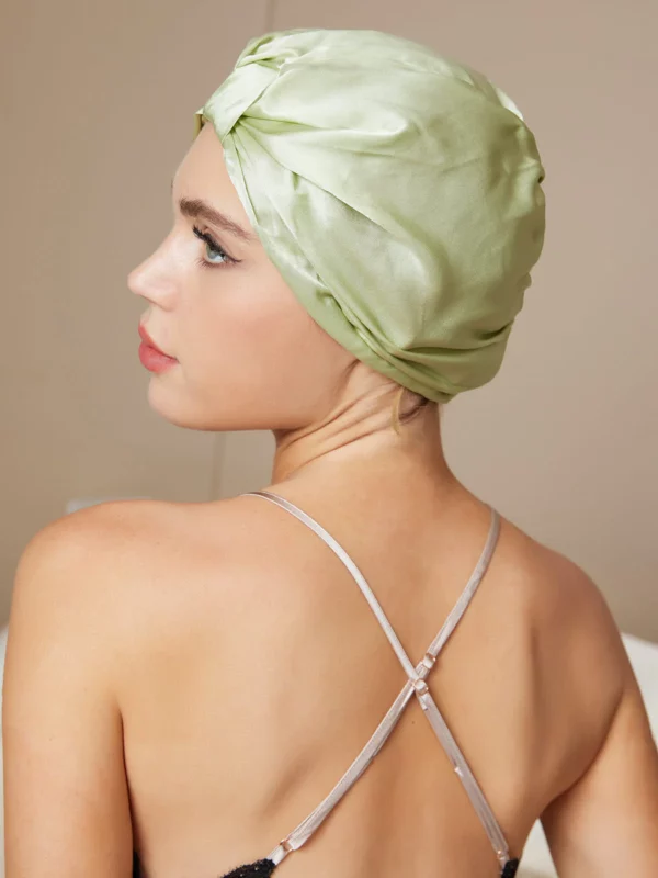 19 Momme 100% mulberry Silk Night Turban Bonnet with elasticized back - Image 7