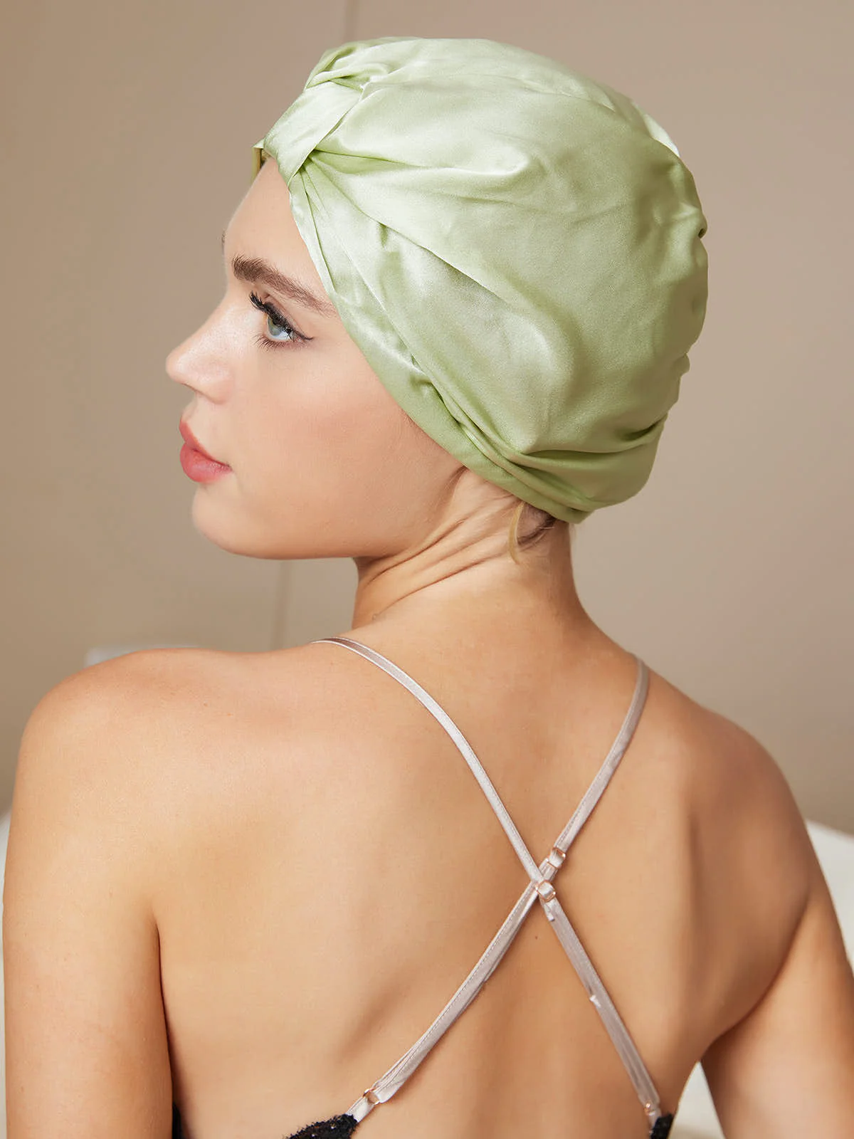 19 Momme 100% mulberry Silk Night Turban Bonnet with elasticized back - Image 7