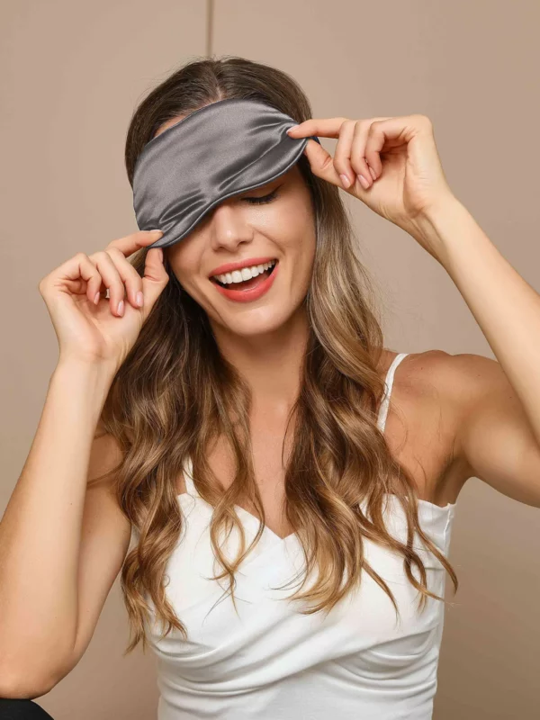 19 Momme Pure Silk Sleep Eye Mask with Elastic Band - Image 11