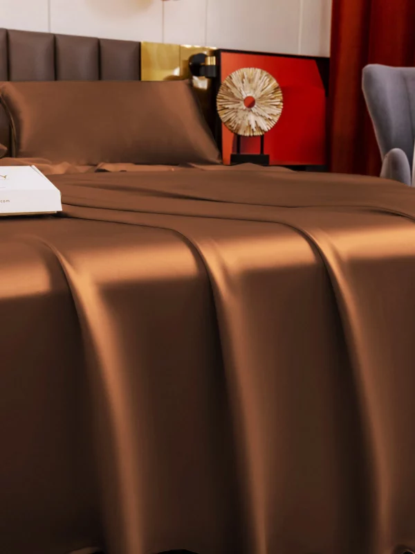19Momme 4Pcs pure mulberry Silk bedding Set Fitted&Flat Sheets+2x Pillowcases - Image 13