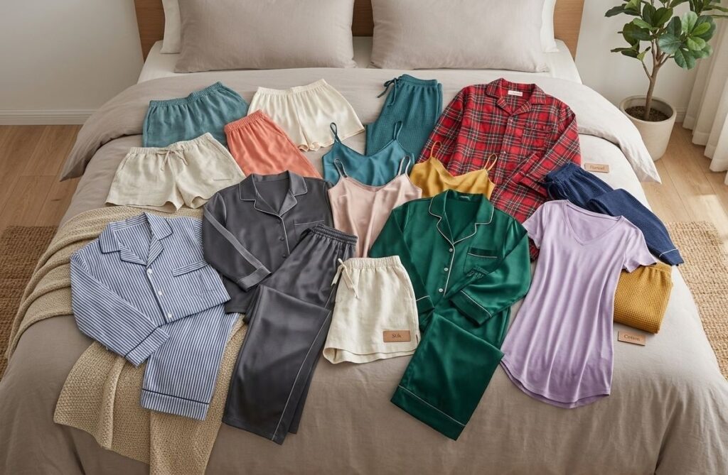 cottonpolyester vs silk sleepwear