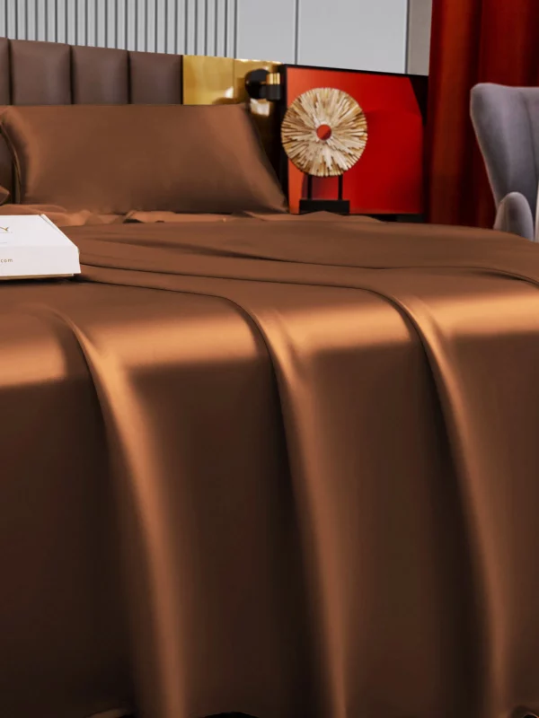 22Momme Silk 4Pcs bedding Set Fitted&Flat Sheets+2x Pillowcases - Image 13