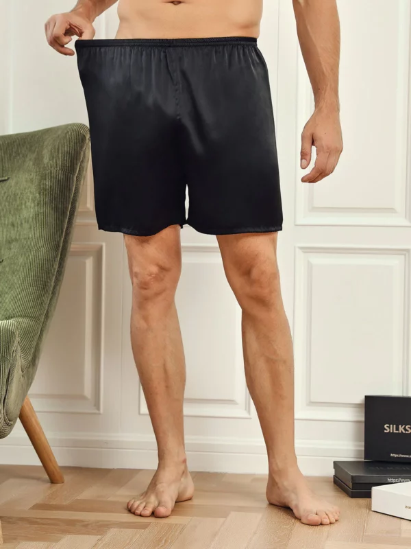 100% mulberry Silk men's Lounge Shorts - Image 2